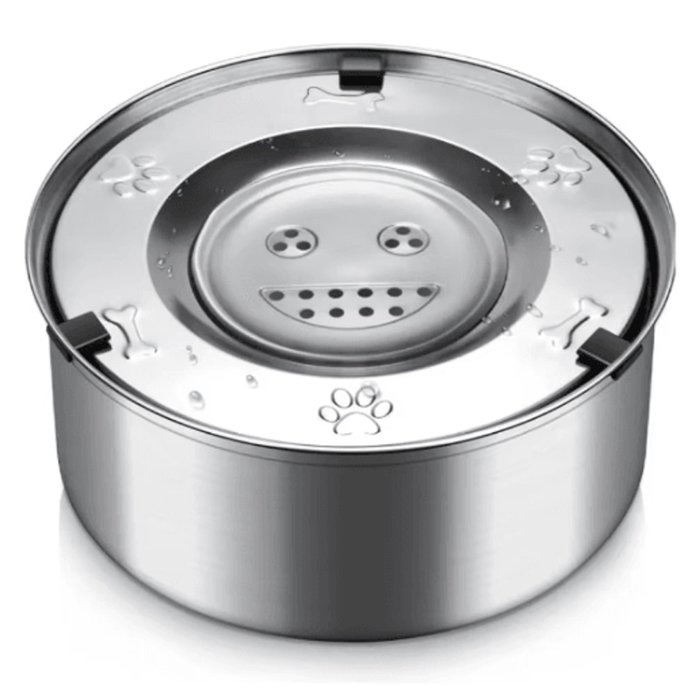 Splash Guard Stainless Steel Floating Pet Water Bowl NoSpill AntiSplash Water Feeder For Dogs Cat 0