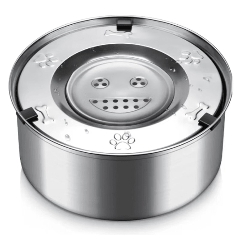 Splash Guard Stainless Steel Floating Pet Water Bowl NoSpill AntiSplash Water Feeder For Dogs Cat 0