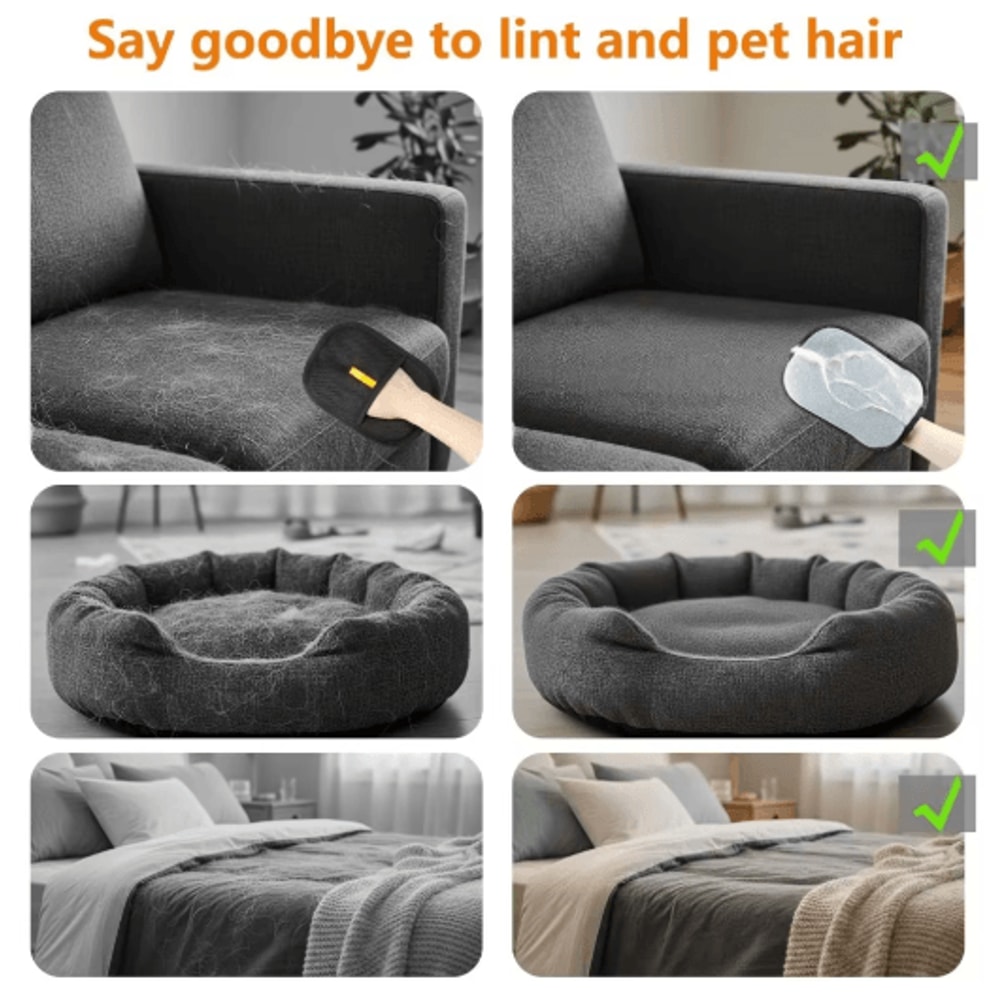 Fur Sweep Reusable Pet Hair Removal Gloves Electrostatic Fur Remover For Sofas Furniture Pet Beddi 9