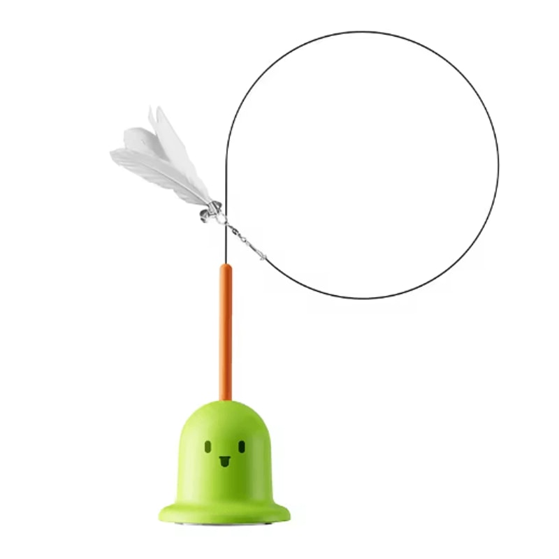 Feather Bounce Interactive Cat Teaser Wand Detachable BiteResistant Play Stick With Ball Toys For 2