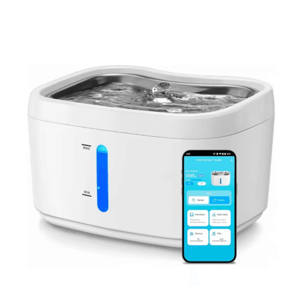 AquaSense Smart Cat Water Fountain APPControlled 25L Wireless Pet Water Dispenser With Stainless St 1
