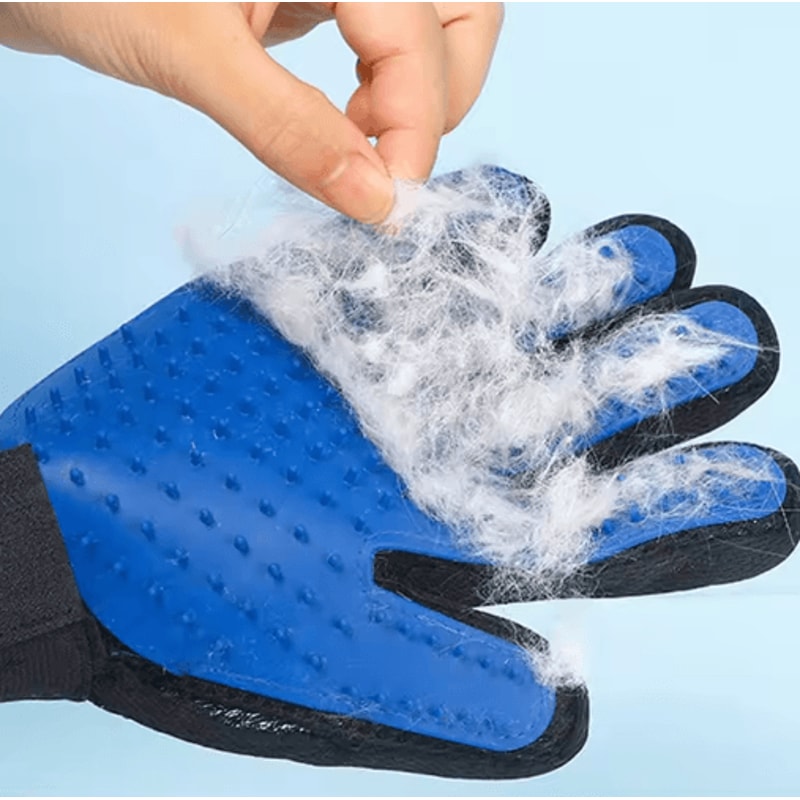 Fur Care Pet Grooming Gloves Silicone Hair Remover Massage Brush For Cats Dogs 3