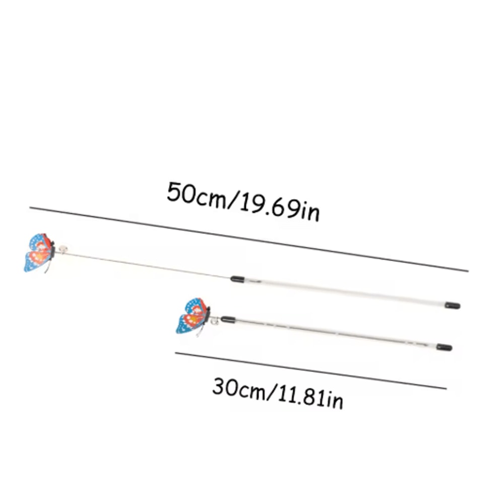 FlutterSpring Retractable Cat Teaser Wand Extendable Butterfly Toy For Interactive Play Exercise 2
