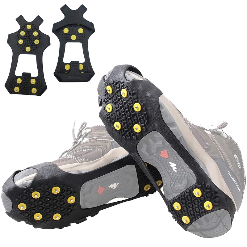 Anti Slip Ice Cleats Snow Traction Crampons With Steel Studs For Walking And Hiking 0