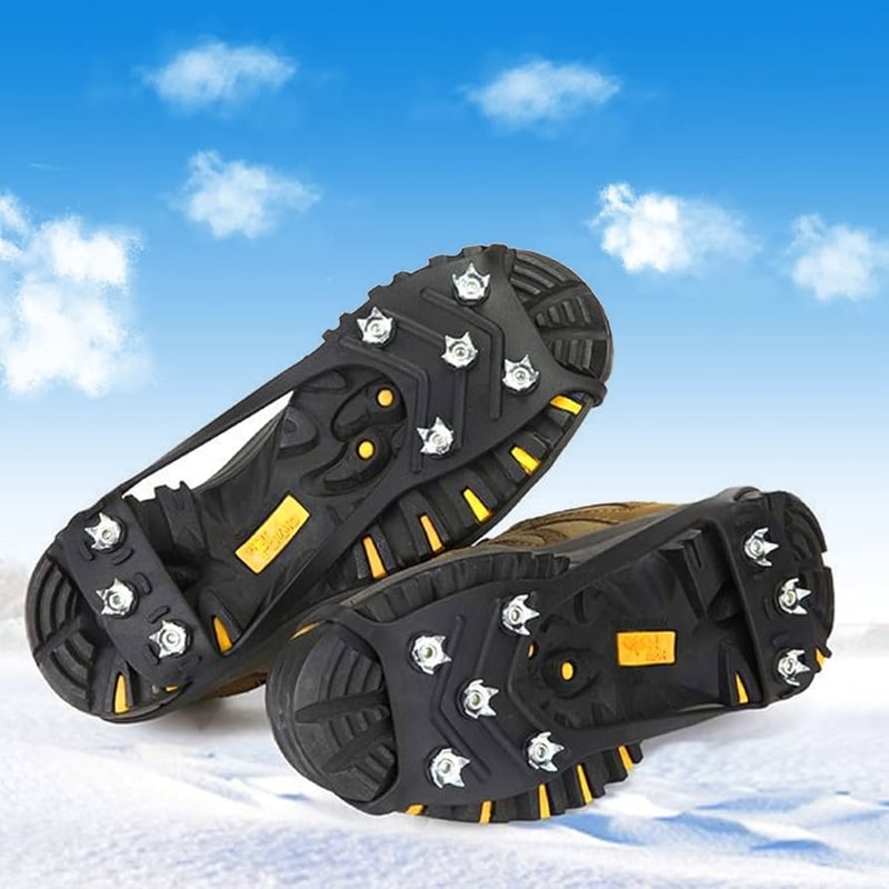 Anti Slip Ice Cleats Snow Traction Crampons With Steel Studs For Walking And Hiking 2