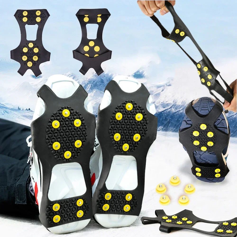 Anti Slip Ice Cleats Snow Traction Crampons With Steel Studs For Walking And Hiking 6