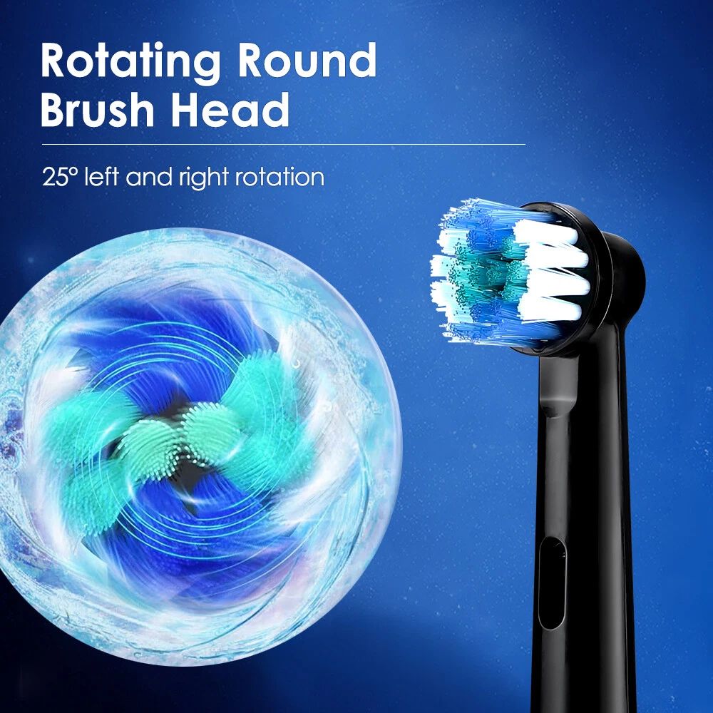 Rotary Electric Toothbrush Rechargeable Adult Toothbrush With 8 Soft Brush Heads 2