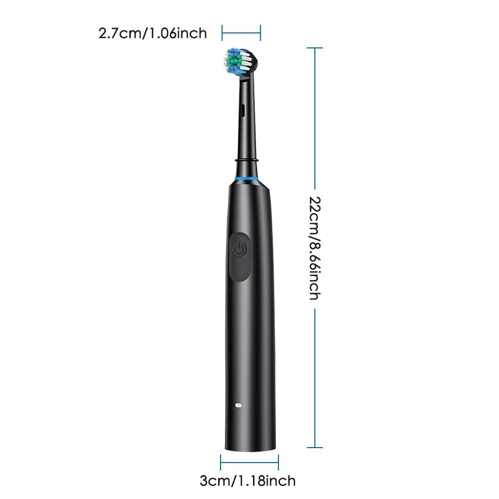 Rotary Electric Toothbrush Rechargeable Adult Toothbrush With 8 Soft Brush Heads 7