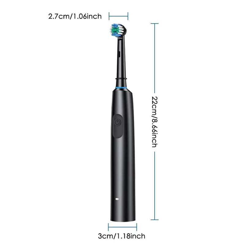Rotary Electric Toothbrush Rechargeable Adult Toothbrush With 8 Soft Brush Heads 7