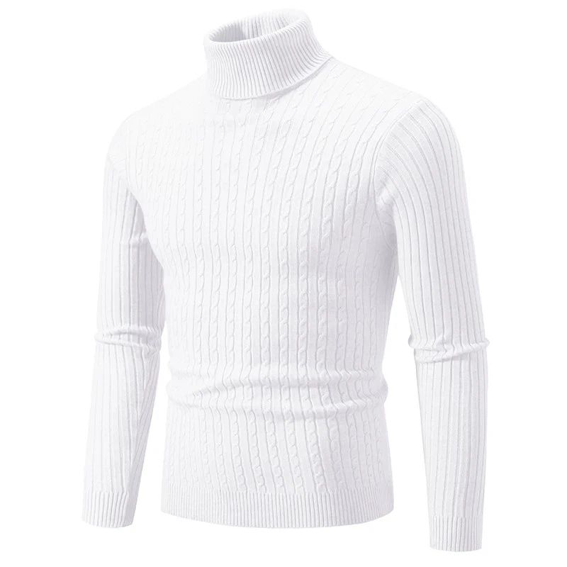 Men High Neck Knitted Turtleneck Sweater Warm Casual Winter Pullover 3