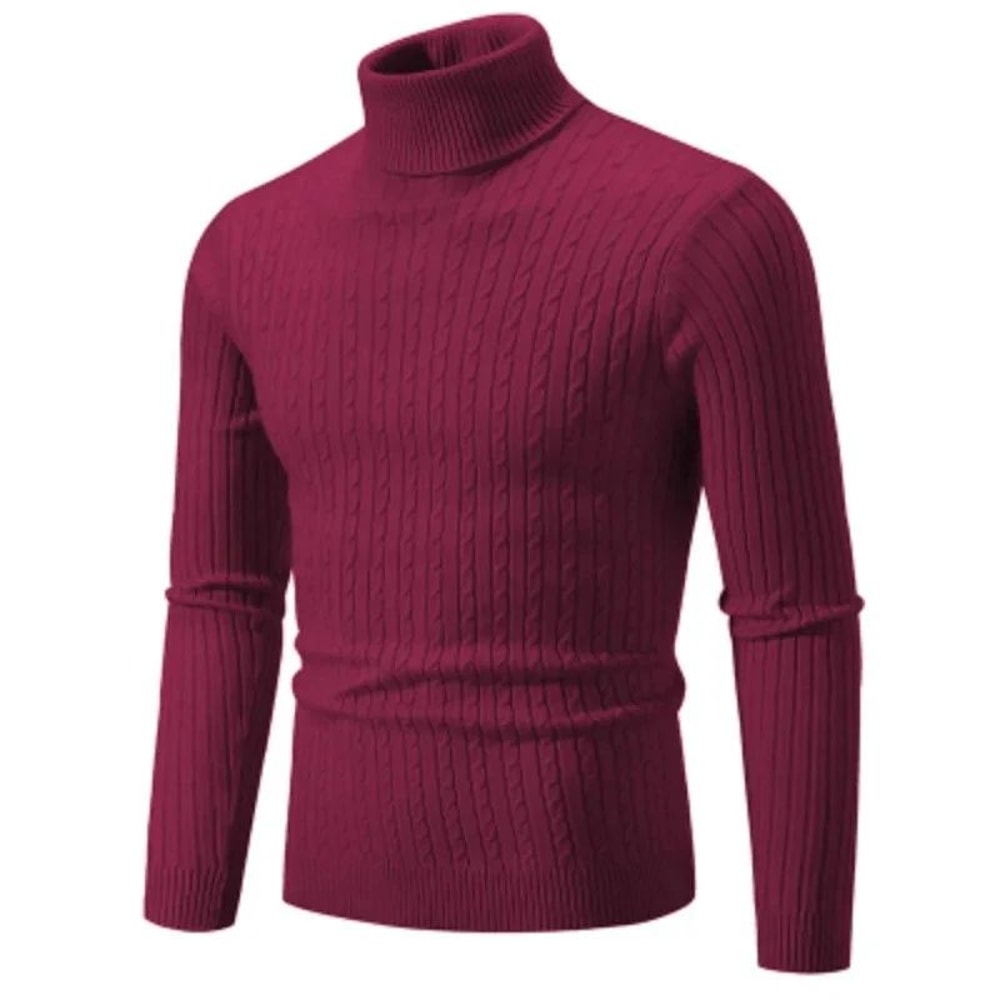 Men High Neck Knitted Turtleneck Sweater Warm Casual Winter Pullover 4