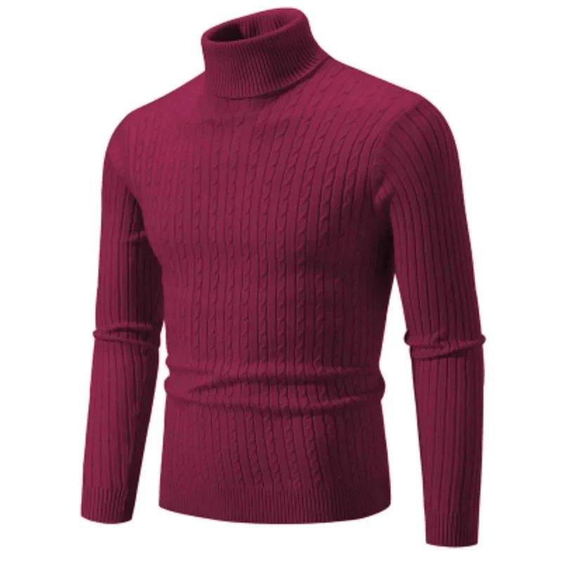 Men High Neck Knitted Turtleneck Sweater Warm Casual Winter Pullover 4