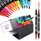 Dual Tip Brush Markers Set for Coloring and Lettering 72 120 or 168 Colors