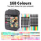 Dual Tip Brush Markers Set for Coloring and Lettering 72 120 or 168 Colors