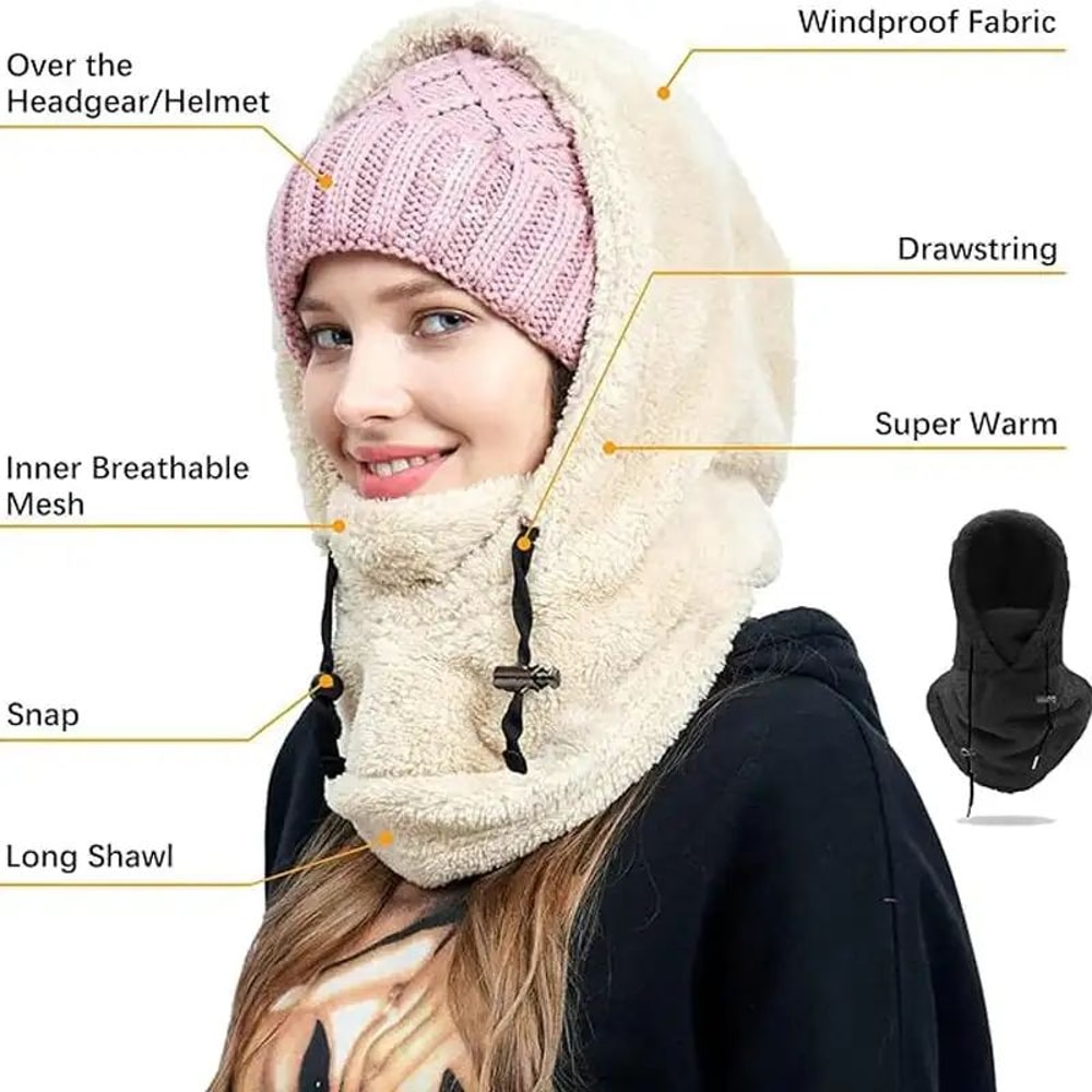 Winter Balaclava Hat With Mask And Neck Warmer For Cold Weather Protection 6