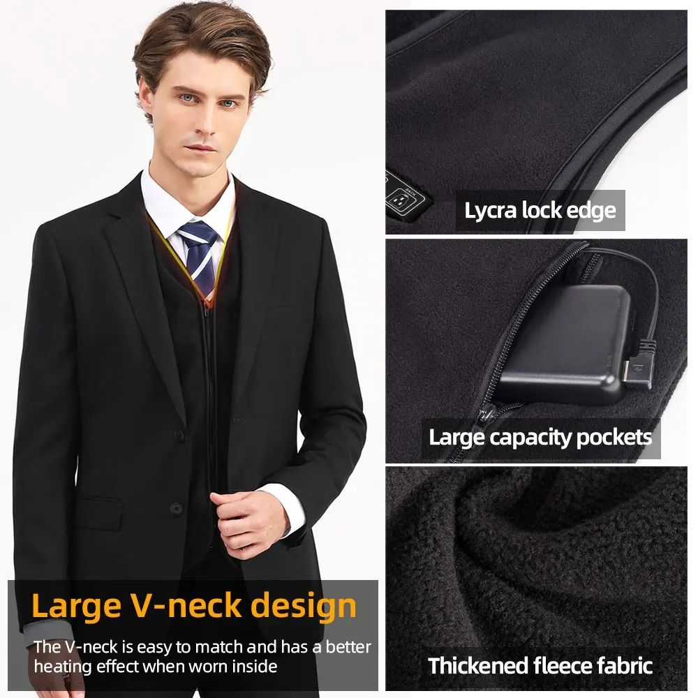 USB Heated Vest Rechargeable Smart Fleece Thermal Vest For Men And Women 3