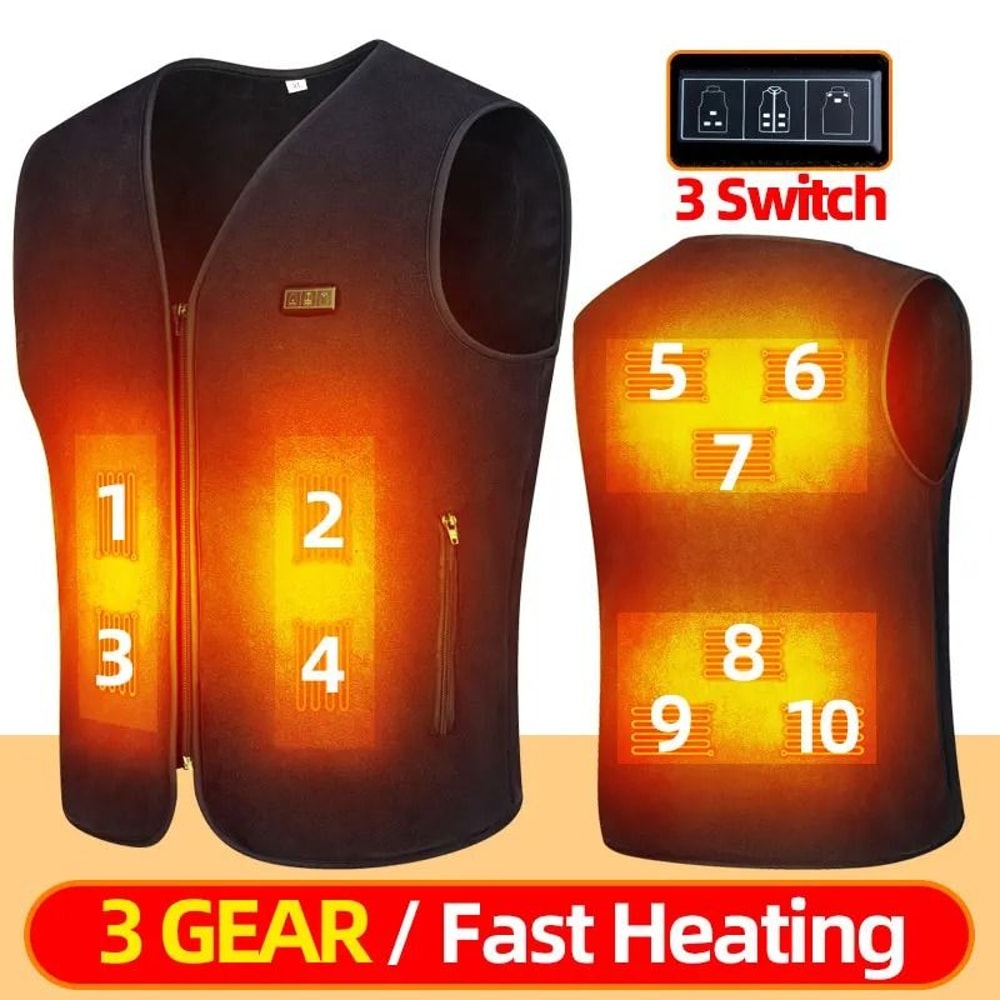 USB Heated Vest Rechargeable Smart Fleece Thermal Vest For Men And Women 6