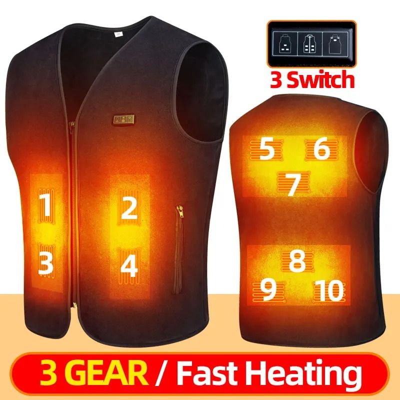 USB Heated Vest Rechargeable Smart Fleece Thermal Vest For Men And Women 7