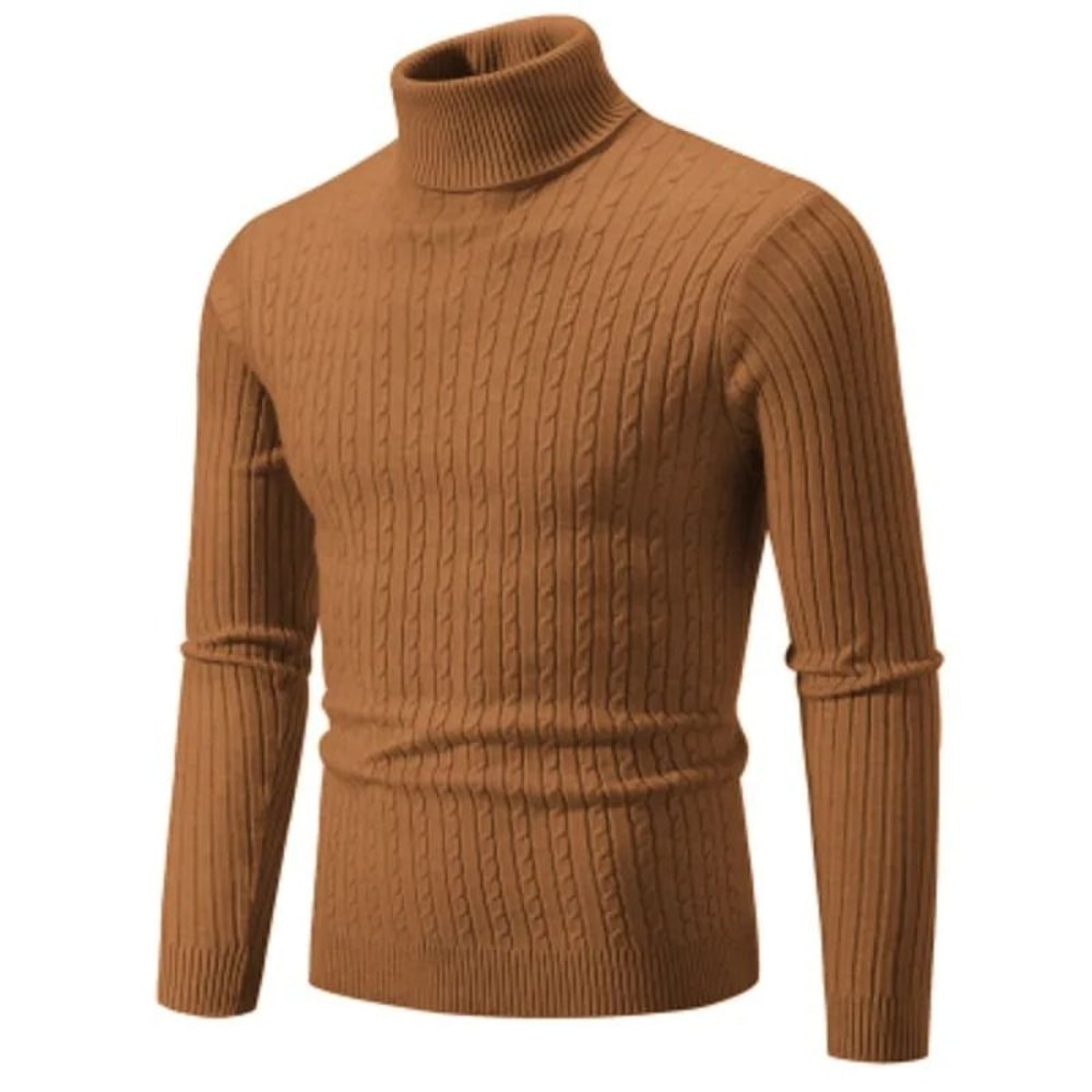 Men High Neck Knitted Turtleneck Sweater Warm Casual Winter Pullover 2