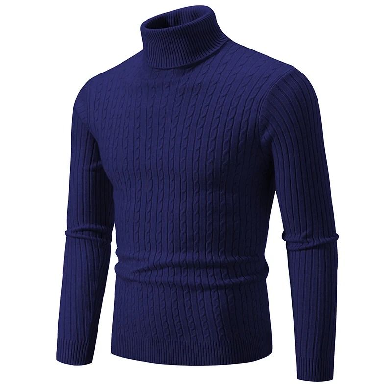 Men High Neck Knitted Turtleneck Sweater Warm Casual Winter Pullover 4