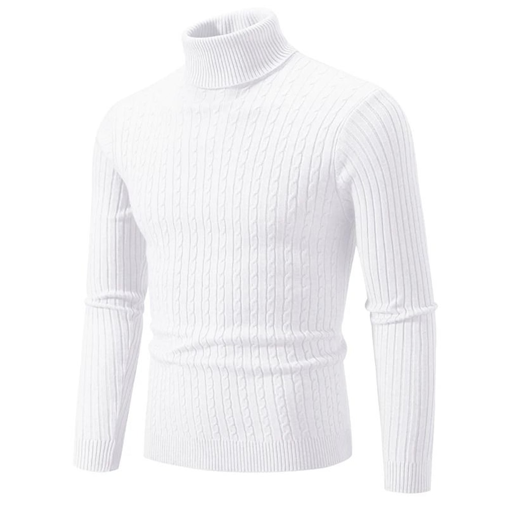 Men High Neck Knitted Turtleneck Sweater Warm Casual Winter Pullover 12