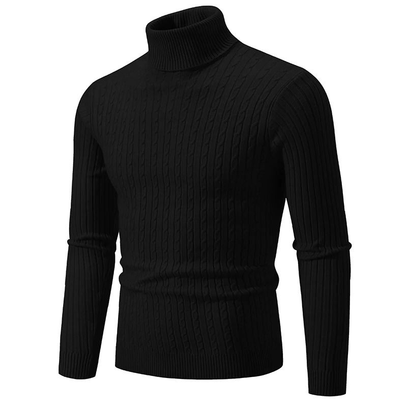 Men High Neck Knitted Turtleneck Sweater Warm Casual Winter Pullover 6