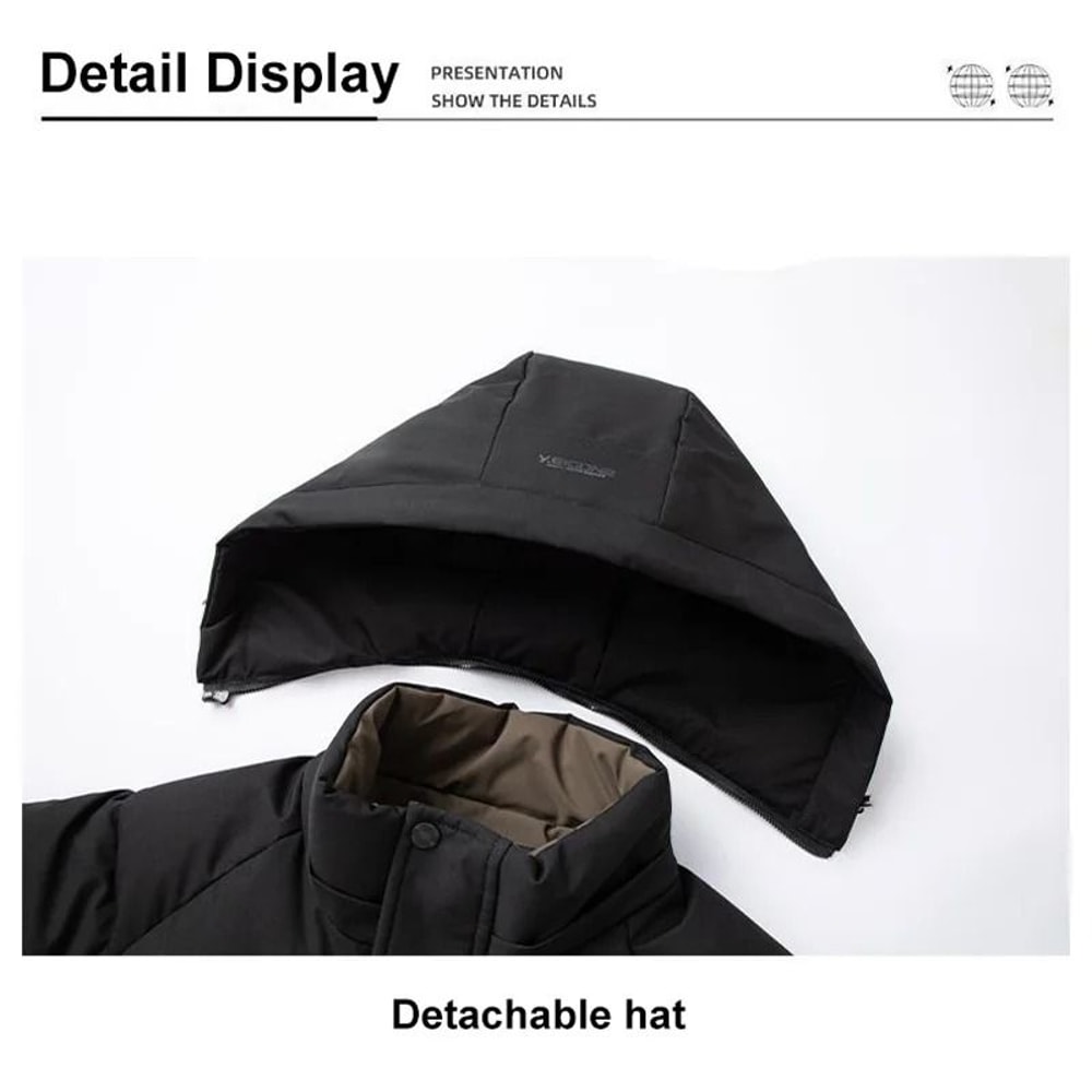 Graphene Warm Windproof Jacket Men Winter Hooded Overcoat 8