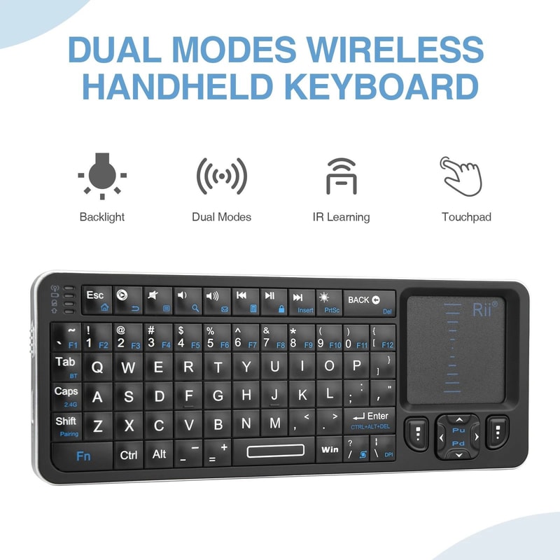 Rii K06 Mini Bluetooth Backlit Wireless Keyboard With Touchpad 3