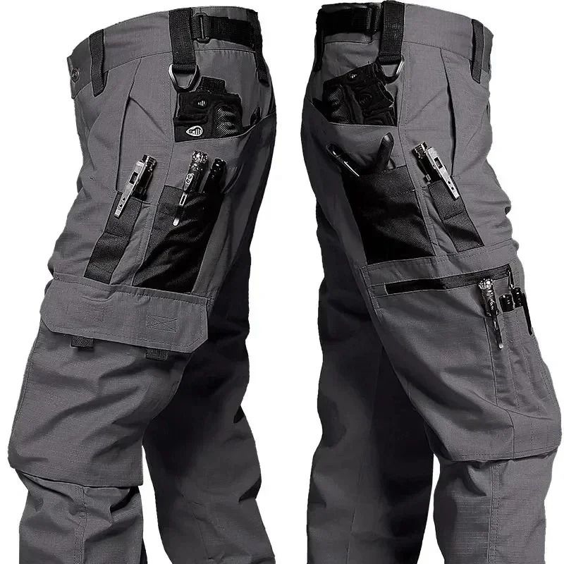 Men Tactical Cargo Work Pants Waterproof Outdoor Hiking Trousers 5