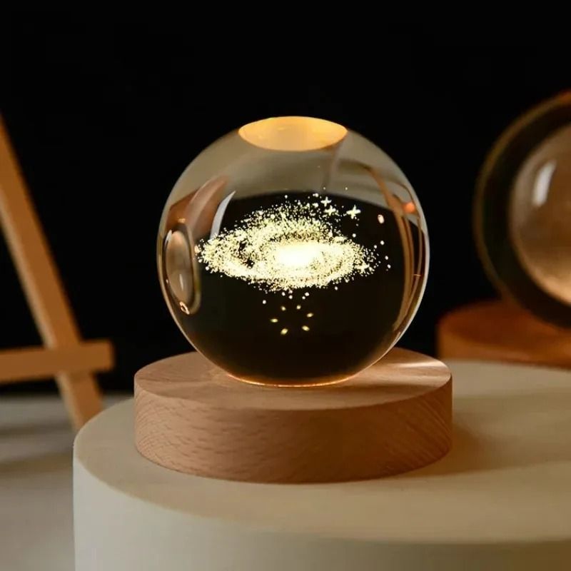 3D Crystal Ball LED Galaxy Lamp With Solar System Engraving 10