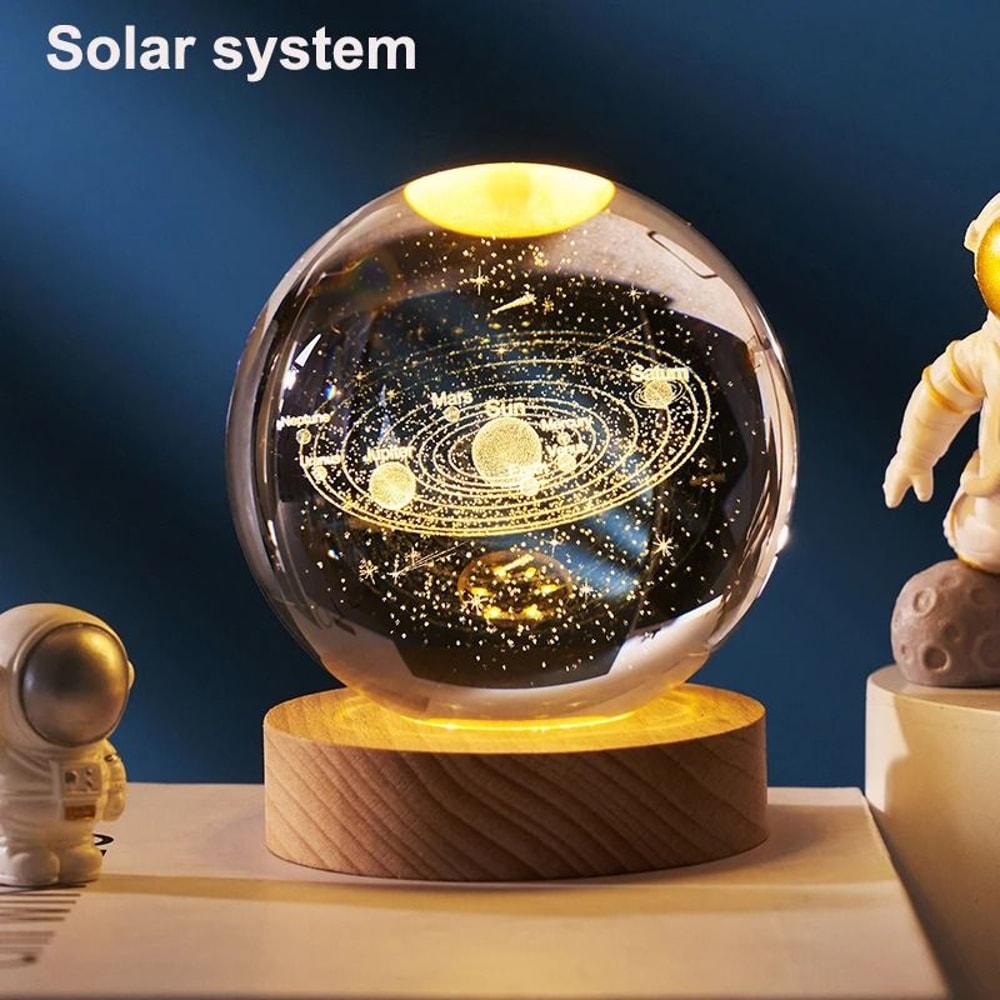 3D Crystal Ball LED Galaxy Lamp With Solar System Engraving 4