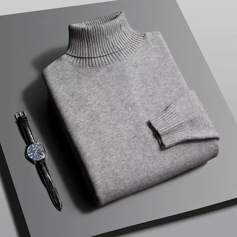 Mens Slim Fit Knitted Turtleneck Sweater For Autumn And Winter 9