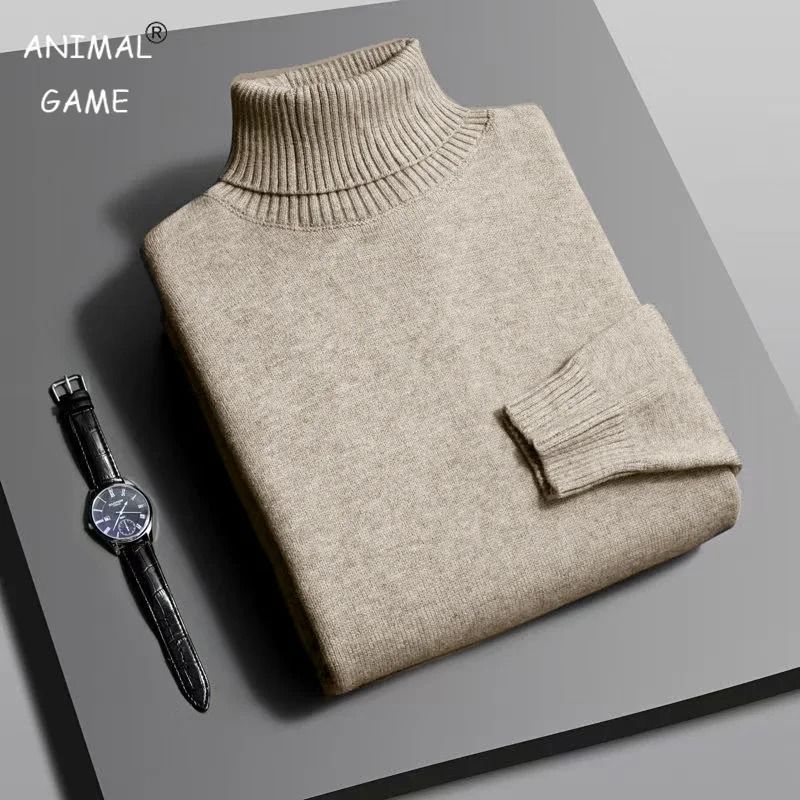 Mens Slim Fit Knitted Turtleneck Sweater For Autumn And Winter 10