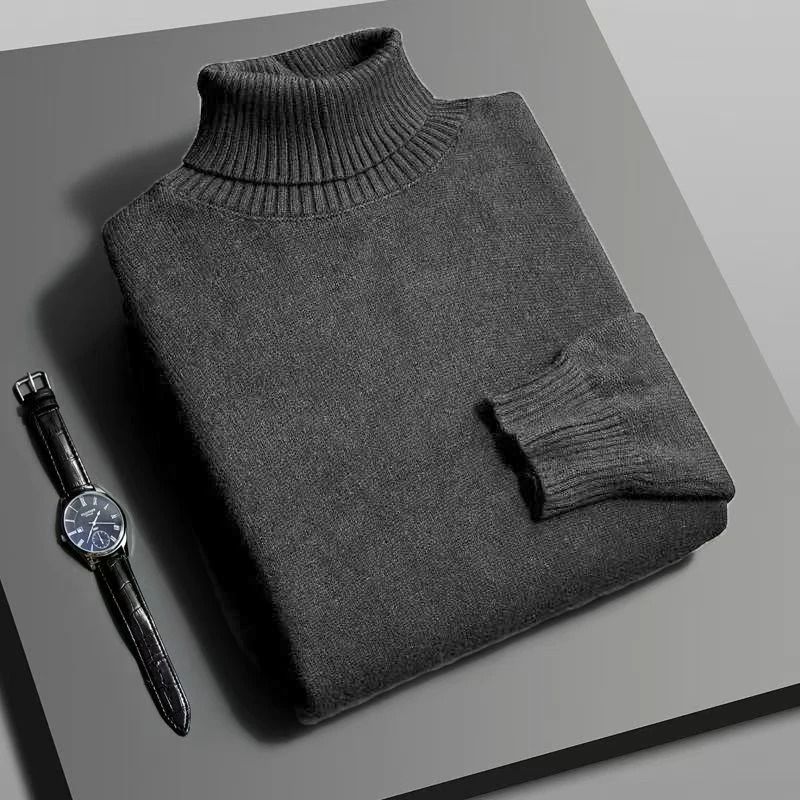 Mens Slim Fit Knitted Turtleneck Sweater For Autumn And Winter 14
