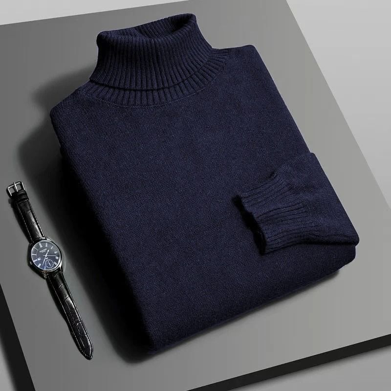 Mens Slim Fit Knitted Turtleneck Sweater For Autumn And Winter 7