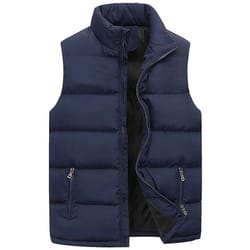 mens winter vest jacket waterproof sleeveless stand collar casual waistcoat