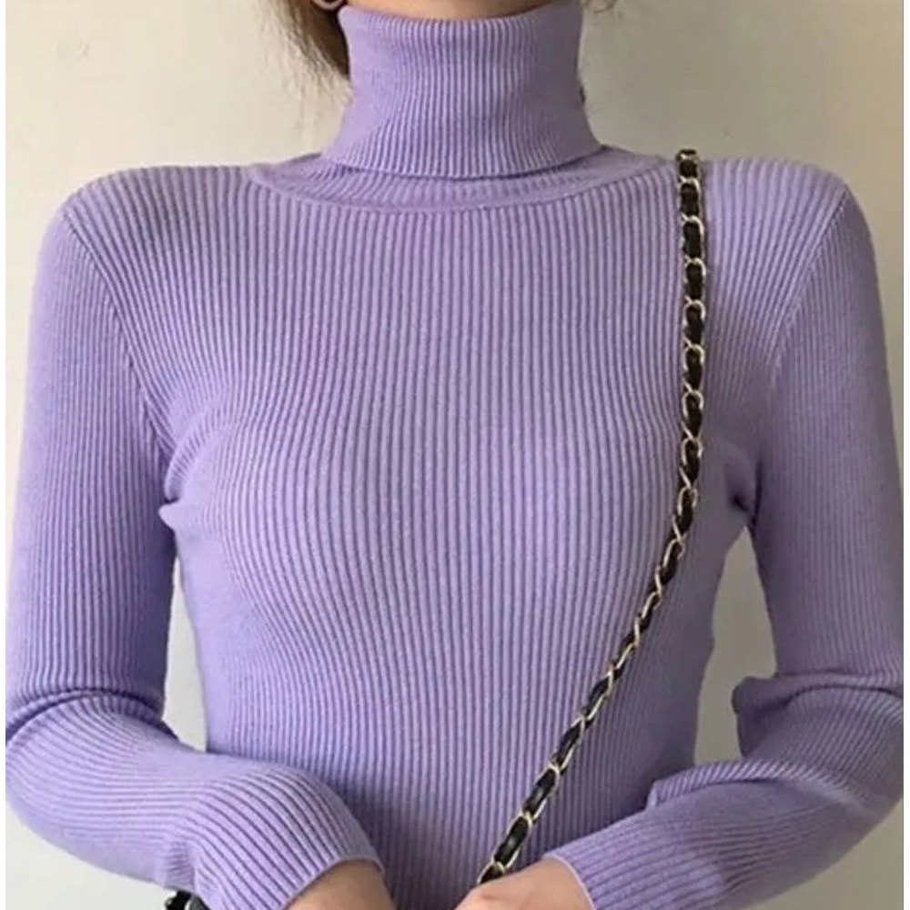 Heliar Womens Turtleneck Knitted Pullover Soft Autumn Winter Sweater 6