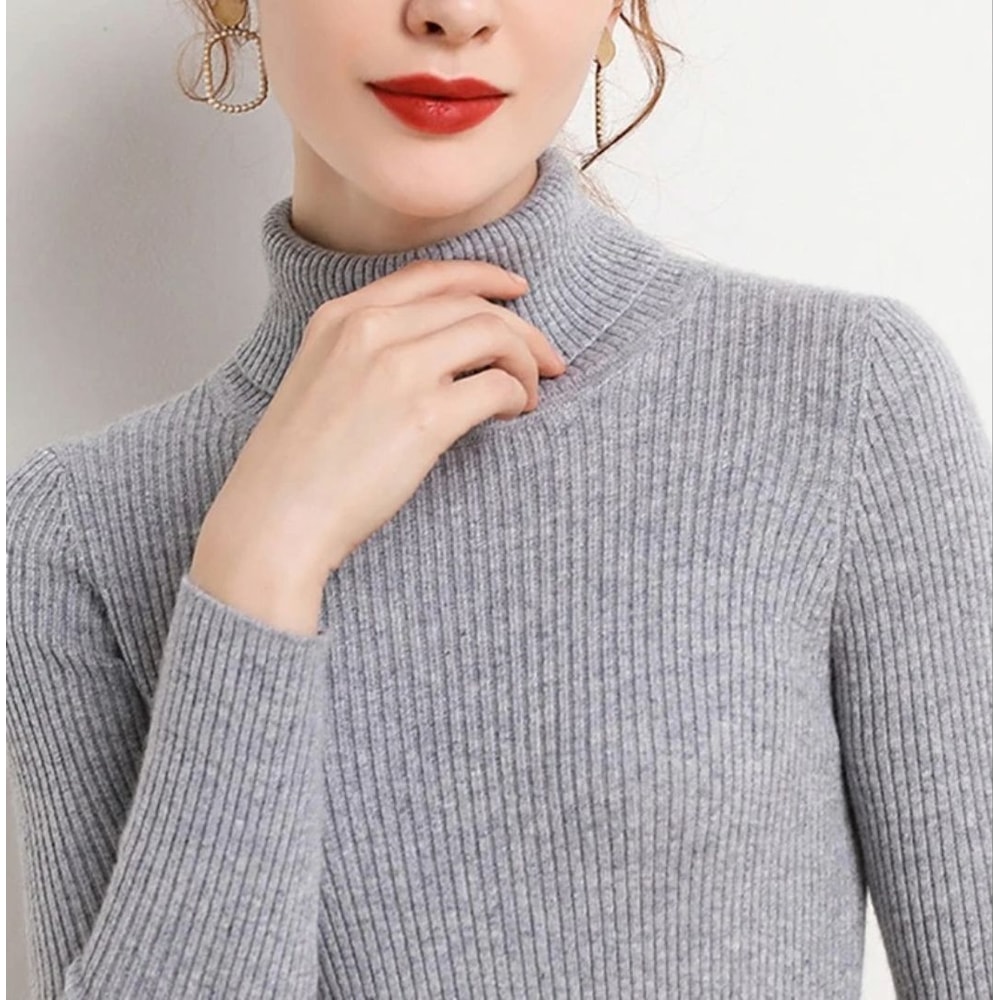 Heliar Womens Turtleneck Knitted Pullover Soft Autumn Winter Sweater 15