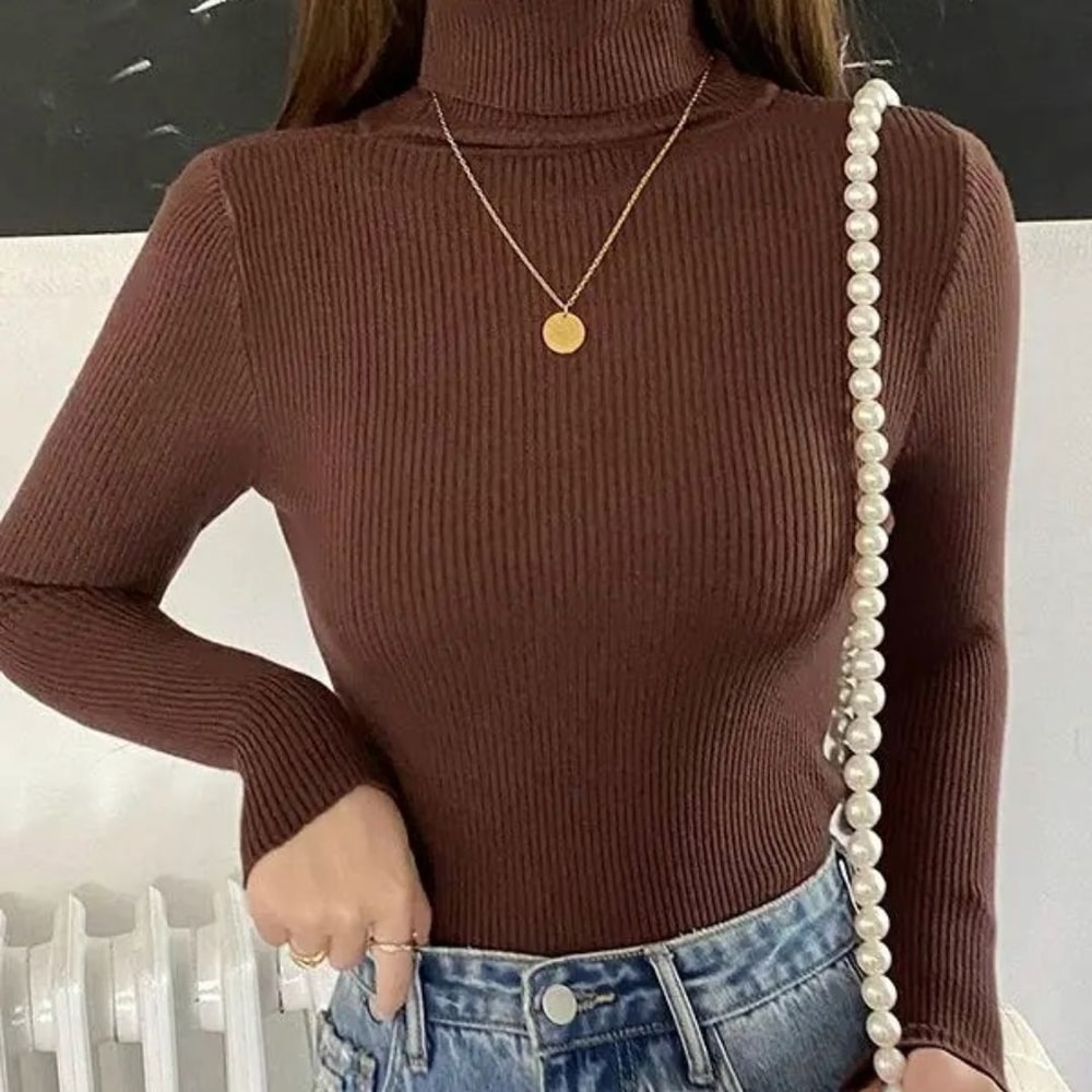 Heliar Womens Turtleneck Knitted Pullover Soft Autumn Winter Sweater 8