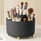 Rotating Makeup Organizer With Brush Holder And Storage Compartments 1