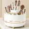 Rotating Makeup Organizer With Brush Holder And Storage Compartments 7