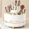 Rotating Makeup Organizer With Brush Holder And Storage Compartments 7