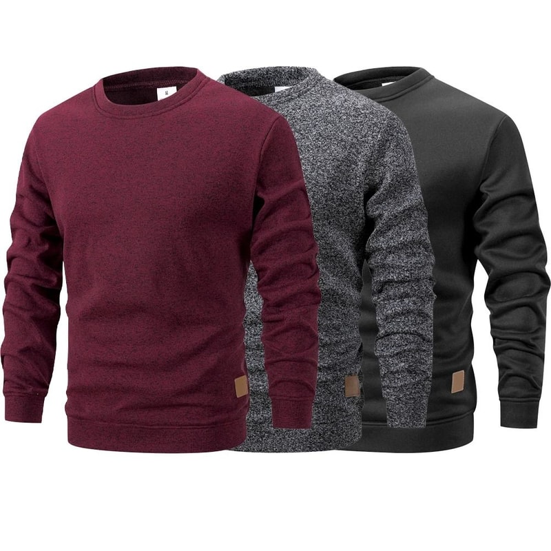 Mens Crew Neck Pullover Sweatshirt Casual Long Sleeve Top 6