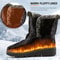 Womens Waterproof Winter Ankle Boots With Fur Lining And Low Heel 0