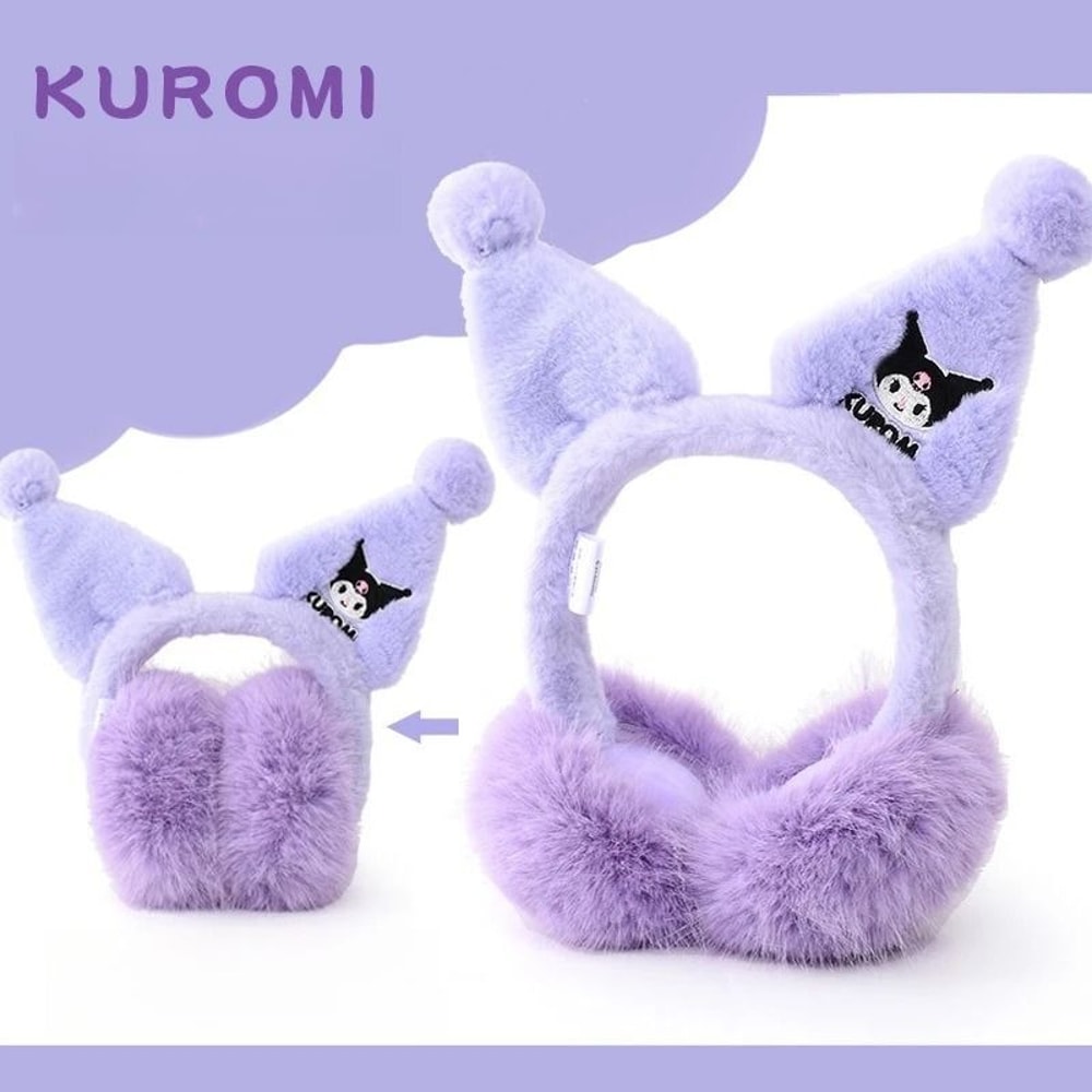 Sanrio Cute Plush Foldable Winter Earmuffs For Kids And Teens 1