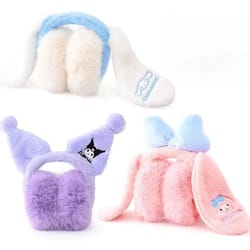 sanrio cute plush foldable winter earmuffs for kids and teens