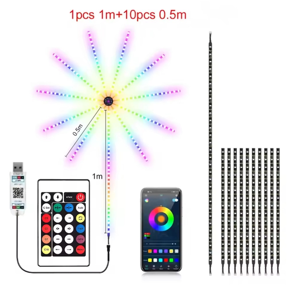 RGBIC Firework LED Strip Lights With Bluetooth App Control 2