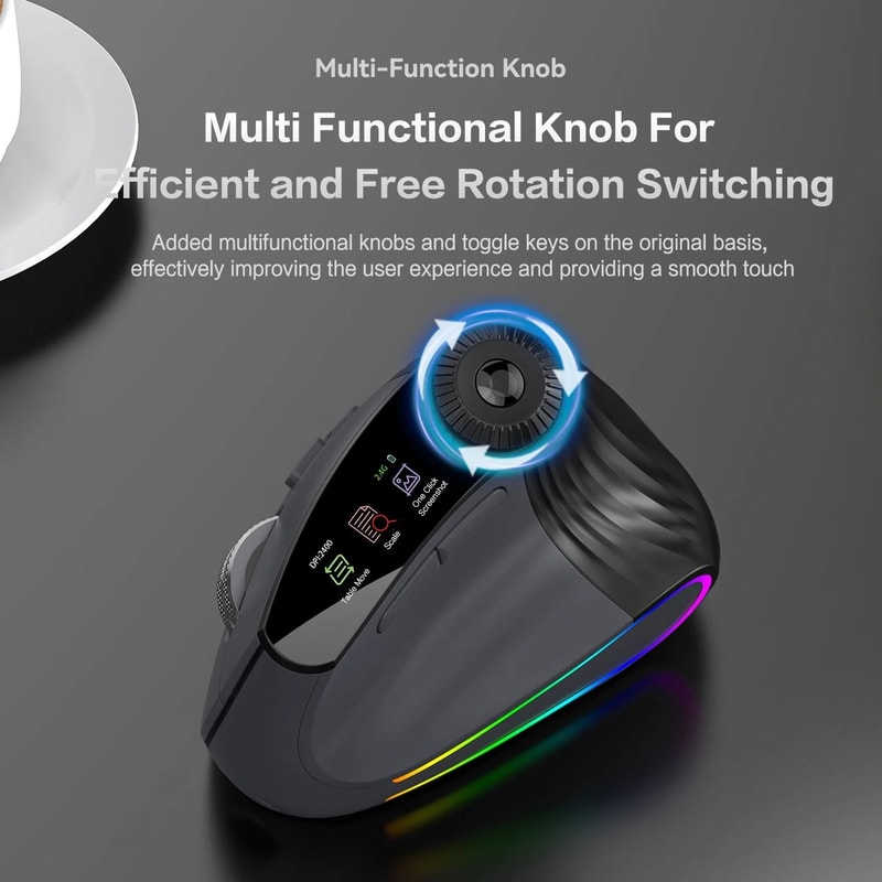 Jomaa RGB Wireless Vertical Ergonomic Mouse With Bluetooth 1