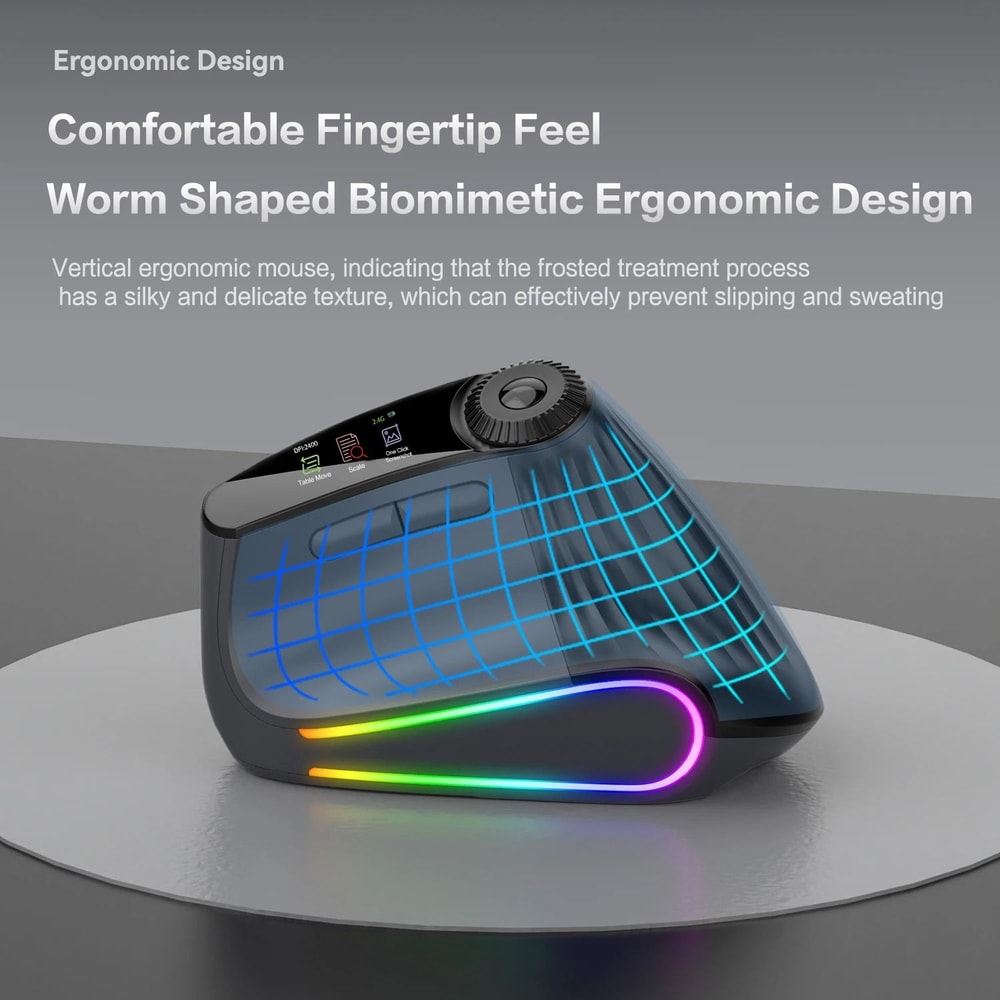 Jomaa RGB Wireless Vertical Ergonomic Mouse With Bluetooth 3