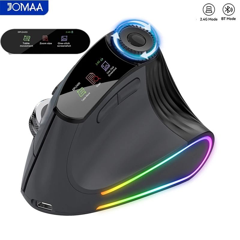 Jomaa RGB Wireless Vertical Ergonomic Mouse With Bluetooth 6